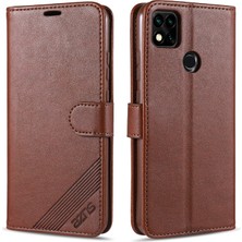 4U Sky Xiaomi Redmi Için Deri Telefon Kılıfı 9c/9c Nfc Şok Geçirmez Flip Cüzdan Stand-Brown ile Koruyucu Kapak (Yurt Dışından)