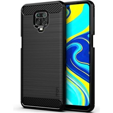 4U Sky Karbon Fiber Doku Fırçalı Tpu Kabuk Kılıfı Xiaomi Redmi Note 9s/note 9 Pro-Black (Yurt Dışından)