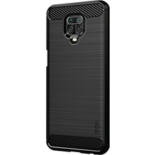 4U Sky Karbon Fiber Doku Fırçalı Tpu Kabuk Kılıfı Xiaomi Redmi Note 9s/note 9 Pro-Black (Yurt Dışından)