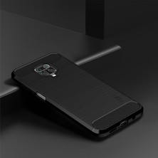 4U Sky Karbon Fiber Doku Fırçalı Tpu Kabuk Kılıfı Xiaomi Redmi Note 9s/note 9 Pro-Black (Yurt Dışından)