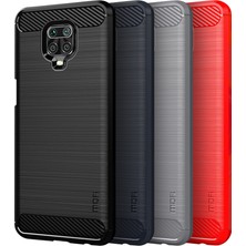 4U Sky Karbon Fiber Doku Fırçalı Tpu Kabuk Kılıfı Xiaomi Redmi Note 9s/note 9 Pro-Black (Yurt Dışından)