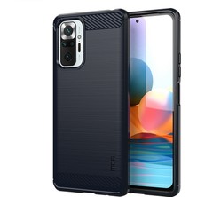 4U Sky Xiaomi Redmi Için Karbon Fiber Fırçalı Tpu Kapağı Note 10 Pro Max/redmi Note 10 Pro-Blue (Yurt Dışından)