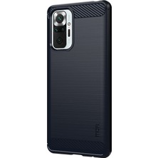 4U Sky Xiaomi Redmi Için Karbon Fiber Fırçalı Tpu Kapağı Note 10 Pro Max/redmi Note 10 Pro-Blue (Yurt Dışından)