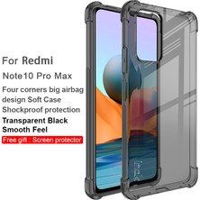 4U Sky Tam Vücut Sağlam Tpu Kapak Xiaomi Redmi Için Ekran Koruyucu ile Ince Şok Geçirmez Telefon Tampon Not 10 Pro Max/note 10 Pro 4g (Global)/note 10 Pro 4g (Hindistan) -Transparent Siyah (Yurt Dışından)