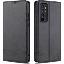 4U Sky Otomatik Emilen Pu Deri+Tpu Cüzdan Stand Telefon Kapak Kılıfı Xiaomi Mi Note 10 Lite-Black (Yurt Dışından)