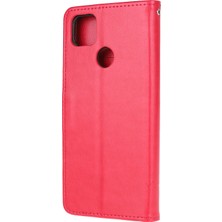 4U Sky Baskı Kelebek Çiçekleri Deri Cüzdan Kılıfı Xiaomi Redmi 9c/9c Nfc-Red (Yurt Dışından)