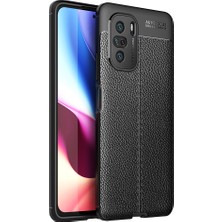 4U Sky Litchi Doku Yumuşak Tpu Protector Cep Telefon Kapağı Xiaomi Redmi K40/REDMI K40 Pro/mi 11I 5g/poco F3-Black (Yurt Dışından)