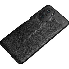 4U Sky Litchi Doku Yumuşak Tpu Protector Cep Telefon Kapağı Xiaomi Redmi K40/REDMI K40 Pro/mi 11I 5g/poco F3-Black (Yurt Dışından)