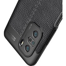 4U Sky Litchi Doku Yumuşak Tpu Protector Cep Telefon Kapağı Xiaomi Redmi K40/REDMI K40 Pro/mi 11I 5g/poco F3-Black (Yurt Dışından)