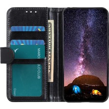 4U Sky Crazy Horse Cüzdan Deri Stand Kabuğu Xiaomi Redmi Note 10 Pro Max/redmı Note 10 Pro-Black (Yurt Dışından)