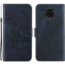 4U Sky Cüzdanlı Deri Telefon Kapağı Kılıfı Cüzdan Standı Xiaomi Redmi Note 9s/9 Pro/9 Pro Max-Blue (Yurt Dışından)