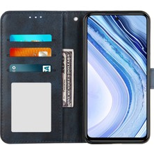 4U Sky Cüzdanlı Deri Telefon Kapağı Kılıfı Cüzdan Standı Xiaomi Redmi Note 9s/9 Pro/9 Pro Max-Blue (Yurt Dışından)