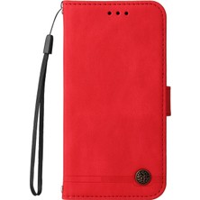 4U Sky Cüzdan Stand Flip Cover Pu Deri Telefon Kılıfı, Xiaomi Redmi Için Ağaç Desen Metal Düğmesi Dekoru Note 10 Pro 4g (Global)/(Hindistan)/not 10 Pro Max-Red (Yurt Dışından)