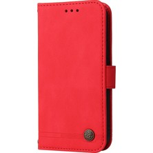 4U Sky Cüzdan Stand Flip Cover Pu Deri Telefon Kılıfı, Xiaomi Redmi Için Ağaç Desen Metal Düğmesi Dekoru Note 10 Pro 4g (Global)/(Hindistan)/not 10 Pro Max-Red (Yurt Dışından)