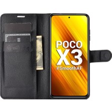 4U Sky Xiaomi Poco X3 Nfc/poco X3-Black Için Litchi Cilt Cüzdan Deri Stand Kılıfı (Yurt Dışından)