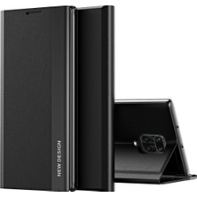 4U Sky Damla Dayanıklı Pu Deri Telefon Stand Kılıfı Xiaomi Redmi Note 9s/9 Pro/9 Pro Max-Black (Yurt Dışından)