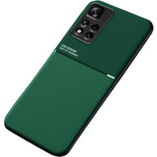 4U Sky Cep Telefon Kılıfı Tpu+ Pu Deri Şok Geçirmez Telefon Kapağı Xiaomi Redmi Için Dahili Manyetik Metal Sayfası Not 11 Pro+ 5g/not 11 Pro 5g (Çin) (Mediatek) -Green (Yurt Dışından)