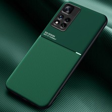 4U Sky Cep Telefon Kılıfı Tpu+ Pu Deri Şok Geçirmez Telefon Kapağı Xiaomi Redmi Için Dahili Manyetik Metal Sayfası Not 11 Pro+ 5g/not 11 Pro 5g (Çin) (Mediatek) -Green (Yurt Dışından)