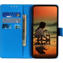 4U Sky Klasik Stil Litchi Doku Pu Pu Tam Vücut Koruma Telefon Kılıfı Xiaomi Redmi Için Cüzdan Kapağı Not 11 5g (Çin) (Mediatek)/redmi Not 11T 5g/redmi Note 11S 5g-Blue (Yurt Dışından)