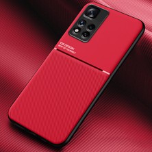 4U Sky Cep Telefon Kılıfı Tpu+ Pu Deri Şok Geçirmez Telefon Kapağı Xiaomi Redmi Için Dahili Manyetik Metal Sayfası Not 11 Pro+ 5g/not 11 Pro 5g (Çin) (Mediatek) -Red (Yurt Dışından)