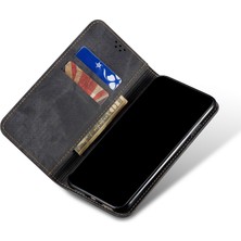 4U Sky Vintage Style Cüzdan Stand Kot Koku Doku Deri Deri Telefon Kapağı Xiaomi Redmi Note 10 Pro/note 10 Pro (Hindistan)/note 10 Pro Max-Black (Yurt Dışından)