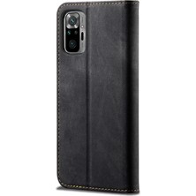 4U Sky Vintage Style Cüzdan Stand Kot Koku Doku Deri Deri Telefon Kapağı Xiaomi Redmi Note 10 Pro/note 10 Pro (Hindistan)/note 10 Pro Max-Black (Yurt Dışından)