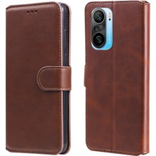 4U Sky Kaliteli Cüzdan Stand Flip Deri Telefon Kılıfı Xiaomi Redmi K40 Pro/redmi K40/POCO F3/mi 11-Brown (Yurt Dışından)