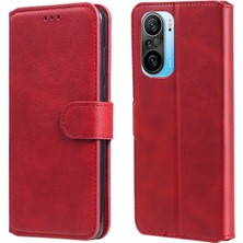 4U Sky Kaliteli Cüzdan Stand Flip Deri Telefon Kılıfı Xiaomi Redmi K40 Pro/redmi K40/POCO F3/mı 11I-KIRMIZI (Yurt Dışından)