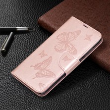 4U Sky Baskı Kelebekleri Xiaomi Için Deri Telefon Kabuğu Redmi 10X 4g/redmi Note 9-Rose Altın (Yurt Dışından)