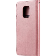 4U Sky Moda Fermuarı Pa Pu Deri Deri Cüzdan Kasa Telefon Kapağı Xiaomi Redmi Note 9s/9 Pro Max/9 Pro-Rose Altın (Yurt Dışından)