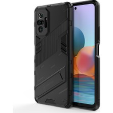 4U Sky Kickstand Tasarım Şok Geçirmez Pc+Tpu Hibrid Telefon Kılıfı Xiaomi Redmi Için Note 10 Pro Max/redmi Note 10 Pro-Black (Yurt Dışından)