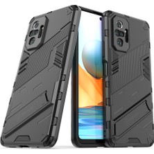 4U Sky Kickstand Tasarım Şok Geçirmez Pc+Tpu Hibrid Telefon Kılıfı Xiaomi Redmi Için Note 10 Pro Max/redmi Note 10 Pro-Black (Yurt Dışından)