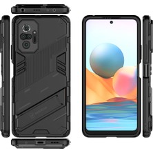 4U Sky Kickstand Tasarım Şok Geçirmez Pc+Tpu Hibrid Telefon Kılıfı Xiaomi Redmi Için Note 10 Pro Max/redmi Note 10 Pro-Black (Yurt Dışından)