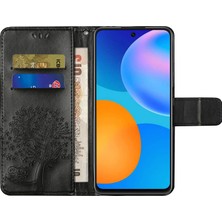 4U Sky Cüzdan Tasarımı Içinde ve Dışarıda Ağaç Baykuş Deseni Deri Deri Şık Kılıf Xiaomi Redmi Note 10 Pro 4g (Hindistan)/(Global)/note 10 Pro Max-Black (Yurt Dışından)