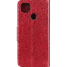 4U Sky Nappa Doku Bölünmüş Deri Cüzdan Cep Telefonu Xiaomi Redmi 9c/9c Nfc-Red Için (Yurt Dışından)