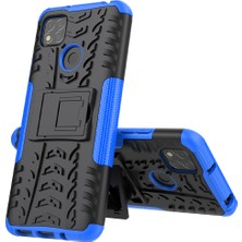 4U Sky Serin Lastik Pc+Tpu 2 Xiaomi Redmi 9c/9c Nfc/redmi 9 (Hindistan)/redmi 10A/XIAOMI Poco C3-Blue Için 1 Kickstand Koruma Telefonu Kabuğu (Yurt Dışından)