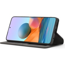 4U Sky Xiaomi Için Ipeksi Dokunmatik Deri Cüzdan Kılıfı Note 10 Pro/redmi Note 10 Pro Max-Black (Yurt Dışından)