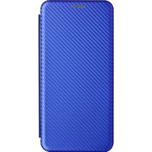 4U Sky Xiaomi Redmi Için Note 10 Pro/pro Max Otomatik Ahmed Deri Kapak Çıkarılabilir Halka ile Karbon Fiber Doku Kickstand Strap-Blue (Yurt Dışından)