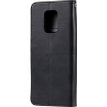 4U Sky Moda Fermuarı Pa Pu Deri Deri Cüzdan Kasa Telefon Kapağı Xiaomi Redmi Note 9s/9 Pro Max/9 Pro-Black (Yurt Dışından)