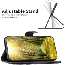 4U Sky Xiaomi Için Poco X3/x3 Nfc/x3 Pro Matte Pu Deri Deri Telefon Cüzdan Standı Kılıf Rhanmombus Baskılı Koruyucu Kapak Black (Yurt Dışından)