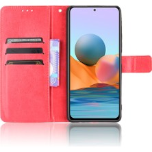 4U Sky Xiaomi Redmi Için Çılgın At Cüzdanı Deri Stand Kılıfı Note 10 Pro Max/redmi Note 10 Pro-Kırmızı (Yurt Dışından)