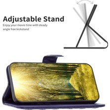 4U Sky Xiaomi Için Poco X3/x3 Nfc/x3 Pro Matte Pu Deri Deri Telefon Cüzdan Standı Kılıf Rhanmombus Baskılı Koruyucu Kapak Mavisi (Yurt Dışından)