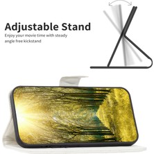 4U Sky Xiaomi Için Poco X3/x3 Nfc/x3 Pro Matte Pu Deri Deri Telefon Cüzdan Standı Kılıf Rhanmombus Baskılı Koruyucu Kapak-Beyaz (Yurt Dışından)