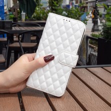 4U Sky Xiaomi Için Poco X3/x3 Nfc/x3 Pro Matte Pu Deri Deri Telefon Cüzdan Standı Kılıf Rhanmombus Baskılı Koruyucu Kapak-Beyaz (Yurt Dışından)