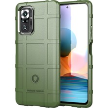 4U Sky Şok Geçirmez Engebeli Kare Izgara Cilt Tpu Xiaomi Redmi Için Telefon Kılıfı Not 10 Pro/not 10 Pro Maks-Green (Yurt Dışından)