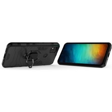 4U Sky Tek Elle Tutan Parmak Yüzüğü Tutucu Kickstand Pc+Tpu Hibrid Kapak Xiaomi Redmi 9c/9c Nfc-Black (Yurt Dışından)