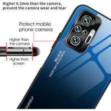 4U Sky Gradyan Temperlenmiş Cam Cep Telefonu Kapağı Tpu Çerçeve Xiaomi Redmi Için Geri Kılıf Not 10 Pro/not 10 Pro Max-Red/siyah (Yurt Dışından)