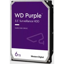 Wd Purple, WD64PURZ, 3.5", 6tb, 256MB, 5400 Rpm, 7/24 Güvenlik, HDD