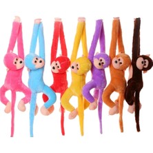 Kara Toys Peluş Sarılan Maymun - Mavi Renk - Sesli Versiyon - Küçük Boy 50 cm