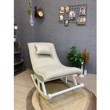 Asedia Miskin Lake Sofa Krem Sallanan Sandalye Dinlenme Emzirme Baba Tv Okuma Uzanma Koltuğu Berjer